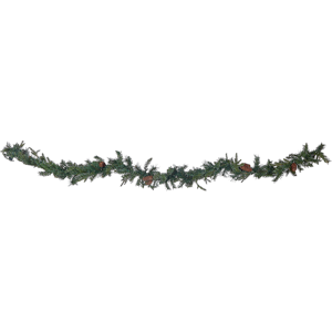 Beliani Christmas Garland Green Synthetic Material Artificial 270 cm with LED Lights Seasonal Decor Winter Holiday Greenery Material:Synthetic Material Size:12x12x270