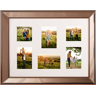 Beliani Multi Photo Frame Copper Glass Plastic 65 x 52 cm Mirrored for 6 Pictures 10x10 cm 15x10 cm Collage Aperture Material:Glass Size:3x52x65