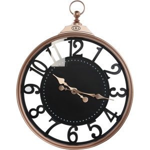 Beliani Wall Clock Black Copper Metal ø 52 cm Arabic Numerals Home Decor Hanging Modern Design Material:Synthetic Material Size:5x52x44