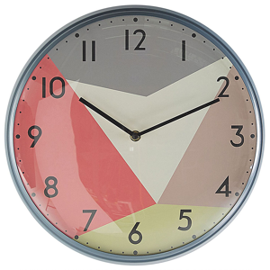 Beliani Wall Clock Multicolour Iron Open Face Retro Design Round 33 cm Material:Glass Size:6x33x33