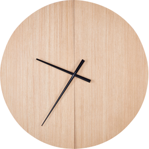 Beliani Wall Clock Light Wood MDF Frame 60 cm Painted Finish Round Shape Classic Design Home Accessories Decor Living Room Bedroom Material:MDF Size:1x60x60