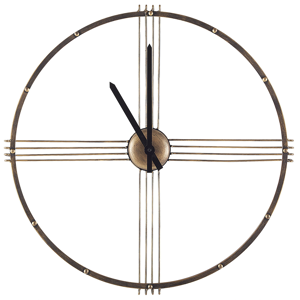 Beliani Wall Clock Gold Iron Frame Minimalist Design No Numbers Round 64 cm Material:Metal Size:6x64x64