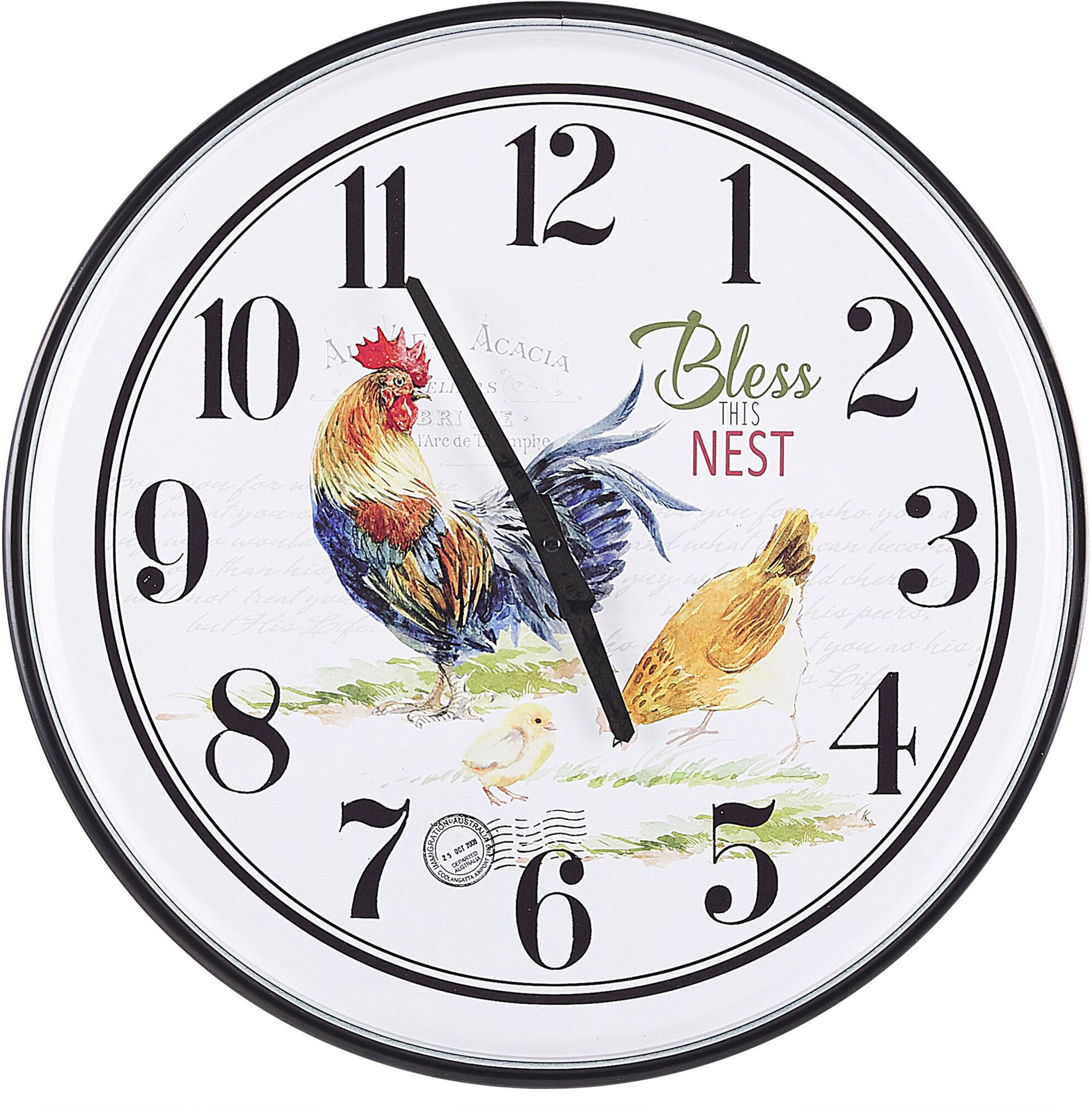 Beliani Wall Clock Multicolour Iron Open Face Country Retro Design Round 48 cm