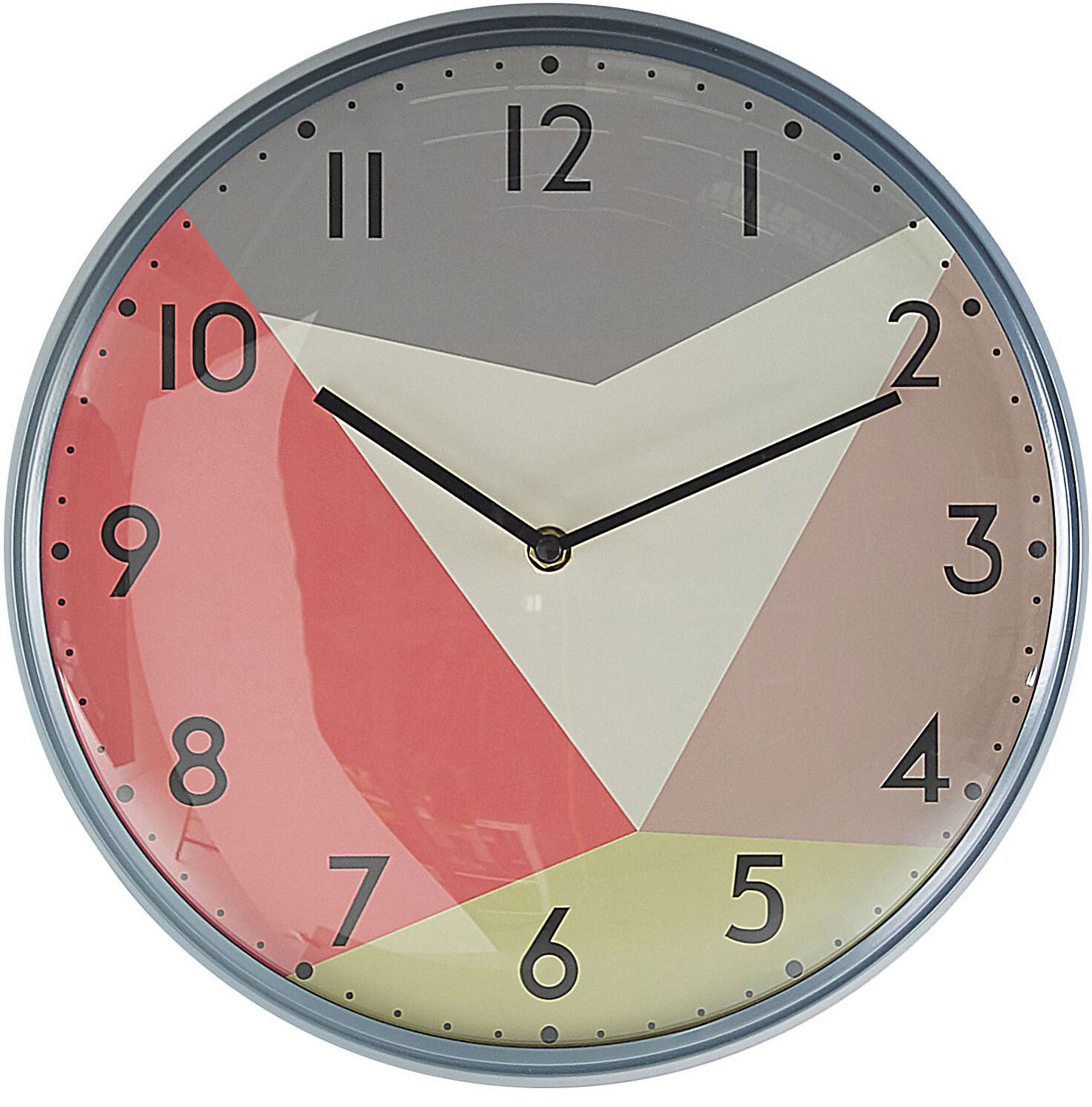 Beliani Wall Clock Multicolour Iron Open Face Retro Design Round 33 cm