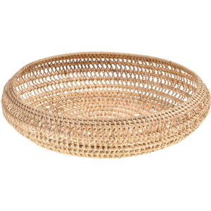 Beliani Rattan Trinket Dish Natural Boho Fruit Accessories Holder Tray Decor Material:Rattan Size:36x8x36