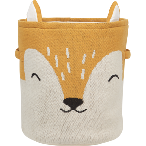 Beliani Kids Storage Basket Cotton Beige and Orange with Handles Toys Storage Material:Cotton Size:35x40x35