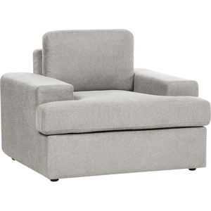 Beliani Armchair Light Grey Fabric Upholstered Cushioned Thickly Padded Backrest Classic Living Room Couch Material:Polyester Size:103x85x108