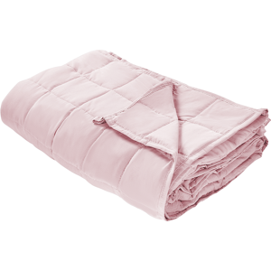 Beliani Weighted Blanket Pink Polyester Fabric Glass Beads Filling Rectangular 120 x 180 cm 7kg 15.43lb Quilted Material:Microfibre Size:180x2x120