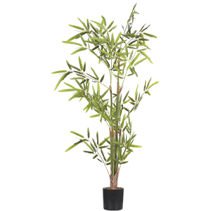 Beliani Artificial Potted Bamboo Plant Green and Black Synthetic Material 100 cm Decorative Indoor Accessory Material:Synthetic Material Size:9x100x9