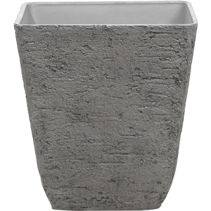 Beliani Plant Pot Grey Stone Polyresin 49 x 49 x 53 cm Indoor Outdoor Square Material:Stone Powder Size:49x53x49