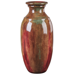 Beliani Decorative Vase Brown Abstract Pattern Terracotta Elegant Material:Terracotta Size:29x65x29