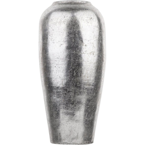 Beliani Decorative Floor Vase Silver Terracotta 48 cm Industrial Material:Terracotta Size:27x48x27