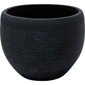 Beliani Plant Pot Black 50x50x39 cm Fibre Clay Round Weather Resistant Material:Fibre Clay Size:50x39x50