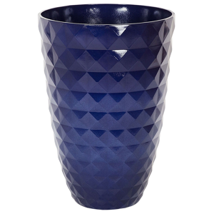 Beliani Plant Pot Navy Blue Fibre Clay 50 x ⌀ 35 cm Outdoor Indoor All Weather Material:Fibre Clay Size:35x50x35