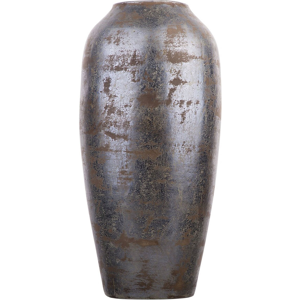 Beliani Decorative Floor Vase Silver Terracotta 48 cm Industrial Material:Terracotta Size:27x48x27