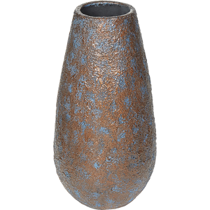 Beliani Tall Decorative Vase Brown Ceramic 48 cm Antiqued Look Table Floor Vase Material:Ceramic Size:23x49x23