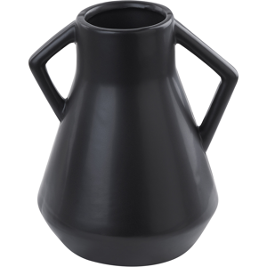 Beliani Flower Vase Black Dolomite Ceramic 30 cm Decorative Table Accessory Minimalist Material:Dolomite Ceramic Size:15x20x17