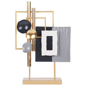 Beliani Ornament Gold Metal Iron 45 cm Decorative Object Accent Piece Rectangles Modern Design Material:Iron Size:8x45x30