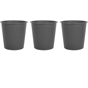 Beliani Set of 3 Plant Pot Insert Black Synthetic Indoor Outdoor Flower Pot Accessory Material:Synthetic Material Size:26x24x26