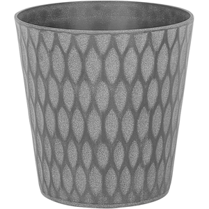 Beliani Plant Pot Planter Dark Grey Fibre Clay Outdoor Resistances 36 x 36 cm All-Weather Material:Fibre Clay Size:36x36x36