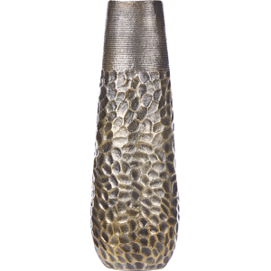 Beliani Decorative Vase Distressed Gold Metal 57 cm Weathered Effect Textured Antique Style Material:Aluminium Size:21x57x21