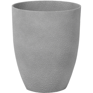 Beliani Plant Pot Grey Stone Polyresin 35 x 35 x 42 cm Indoor Outdoor Material:Stone Powder Size:35x42x35