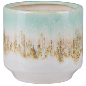 Beliani Flower Vase Multicolour Stoneware 15 cm Home Decor Accessories Round Modern Design Indoor Pot Material:Stoneware Size:16x15x16
