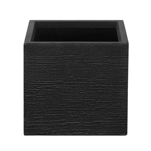 Beliani Plant Pot Planter Solid Black Fibre Clay Square 30 x 28 cm UV Resistance Material:Fibre Clay Size:30x28x30