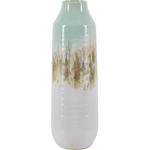 Beliani Flower Vase Multicolour Stoneware 30 cm Decorative Waterproof Watercolour Effect Decor Piece Material:Stoneware Size:10x30x10