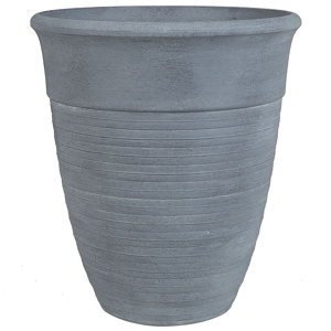 Beliani Plant Pot Planter Solid Grey Stone Mixture Polyresin Square ø 50 cm All-Weather Material:Polyresin Size:50x58x50
