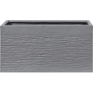 Beliani Plant Pot Grey Fibre Clay 60 x 29 x 30 cm Indoor Outdoor Rectangular Planter Material:Fibre Clay Size:29x30x60