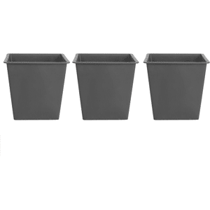 Beliani Set of 3 Self-Watering Plant Flower Pots Automatic Irrigation Indoor Outdoor Square Material:Synthetic Material Size:42x38x42