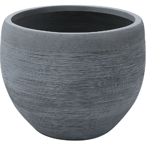 Beliani Plant Pot Grey 50x50x39 cm Fibre Clay Round Weather Resistant Material:Fibre Clay Size:50x39x50