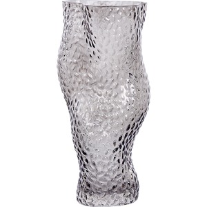 Beliani Flower Vase Grey Glass 31 cm Decorative Tabletop Home Decoration Modern Design Material:Glass Size:16x31x16