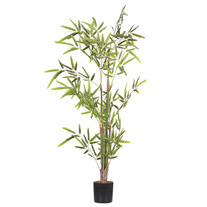 Beliani Artificial Potted Bamboo Plant Green and Black Synthetic Material 100 cm Decorative Indoor Accessory Material:Synthetic Material Size:9x100x9
