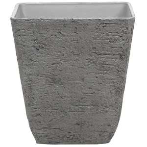 Beliani Plant Pot Grey Stone Polyresin 49 x 49 x 53 cm Indoor Outdoor Square Material:Stone Powder Size:49x53x49