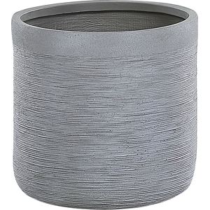 Beliani Plant Pot Grey Fibre Clay Round 42x42x41 cm Weather Resistant Material:Fibre Clay Size:42x41x42