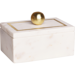 Beliani Decorative Box White Marble 10 x 7 x 15 cm Storage Organizer Modern Glam Accent Piece Material:Marble Size:10x15x10