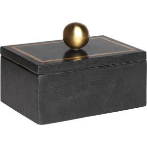 Beliani Decorative Box Black Marble 10 x 7 x 15 cm Storage Organizer Modern Glam Accent Piece Material:Marble Size:10x15x10