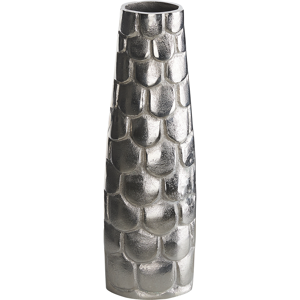 Beliani Flower Vase Silver Aluminium Metal Decorative Pot Tabletop Home Decoration Modern Design Material:Aluminium Size:8x47x14