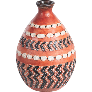 Beliani Decorative Vase Brown and Black Terracotta Stonewear Natural Style Home Decor For Dried Flowers  Material:Terracotta Size:24x36x24