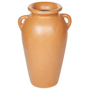 Beliani Decorative Vase Orange Terracotta Painted Vintage Look Amphora Shape Material:Terracotta Size:27x42x27