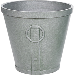 Beliani Plant Pot Planter Grey Fibre Clay Outdoor Resistances 45 x 41 cm All-Weather Material:Stone Powder Size:45x41x45