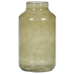 Beliani Vase Olive Green  Glass Coloured Tinted Transparent Decorative Glass Home Accessory Material:Glass Size:19x30x19