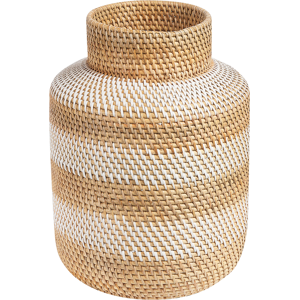 Beliani Decorative Vase Beige and White Rattan Natural Style Home Decor  Material:Rattan Size:26x36x26