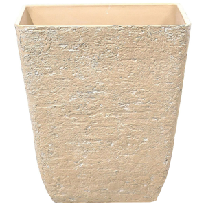 Beliani Plant Pot Beige Stone Polyresin 49 x 49 x 53 cm Indoor Outdoor Square Material:Stone Powder Size:49x53x49