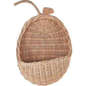 Beliani Wall Basket Apple Decor Natural Rattan Handmade Kid's Room Decoration Accessory Material:Rattan Size:15x40x24