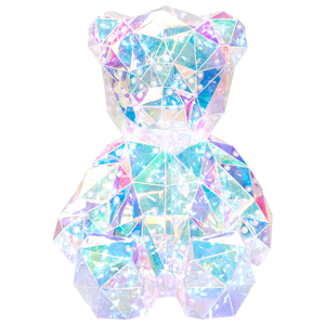 Beliani LED Decoration Multicolour Teddy Bear Iridescent Holographic RGB USB Powdered  Material:Synthetic Material Size:24x30x24
