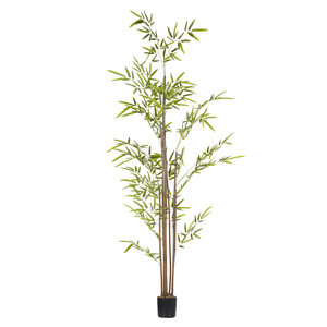 Beliani Artificial Potted Bamboo Plant Green and Black Synthetic Material 160 cm Decorative Indoor Accessory Material:Synthetic Material Size:9x160x9