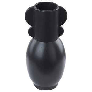 Beliani Decorative Table Vase Black Porcelain 29 cm Modern Material:Porcelain Size:14x29x14